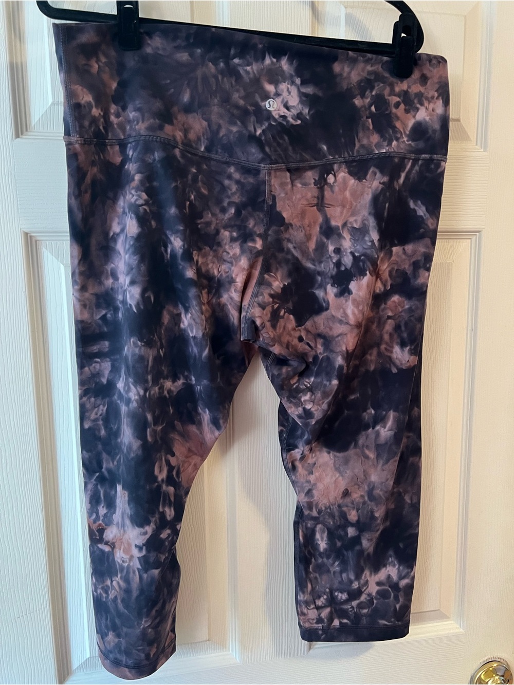 #001 Lululemon Align Crop *21" Diamond Dye Graphite Grey Pink Pastel Sz 18 EUC - Picture 2 of 5